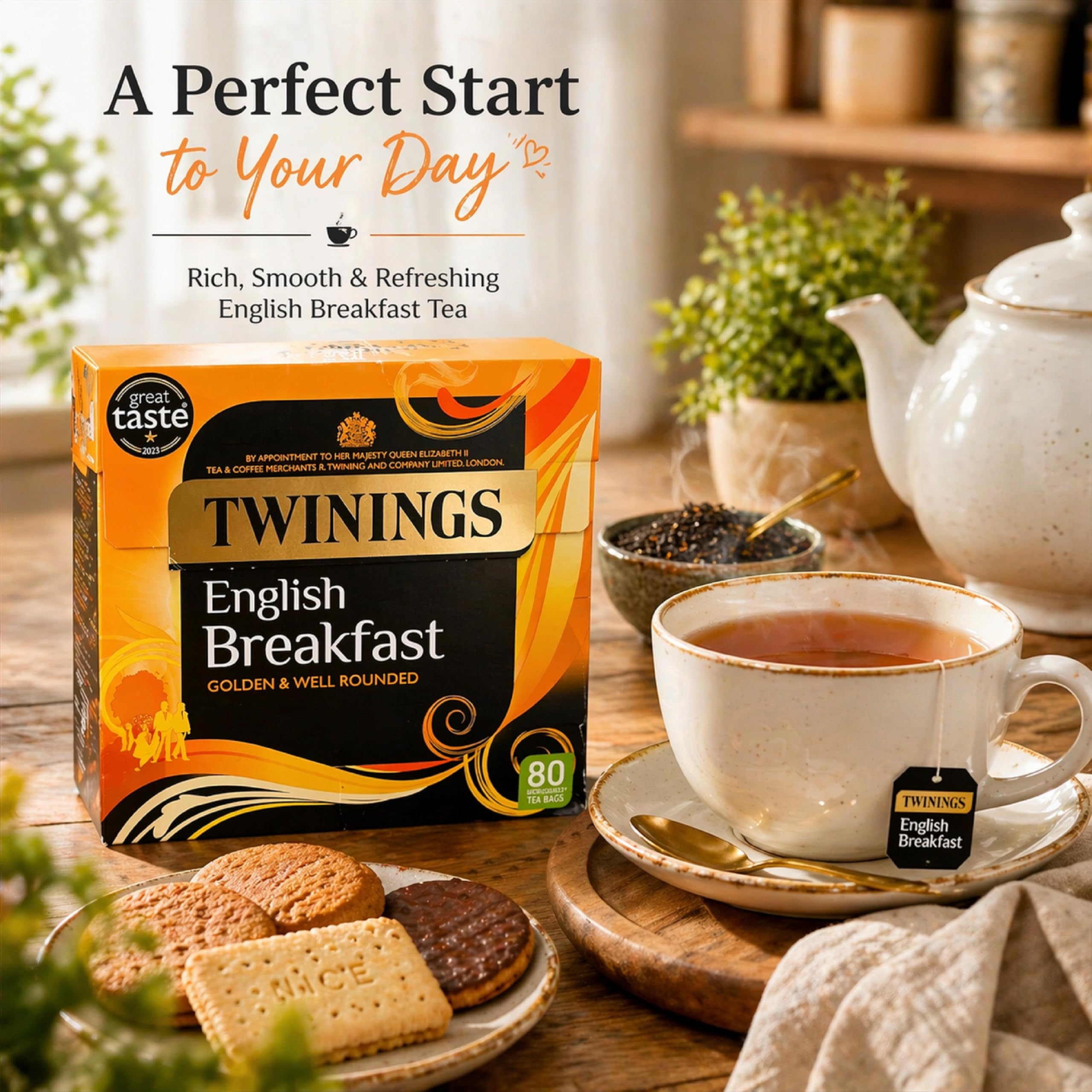 Amazon.com : Twinings English Breakfast 80 Teabags 200g (Pack of 4